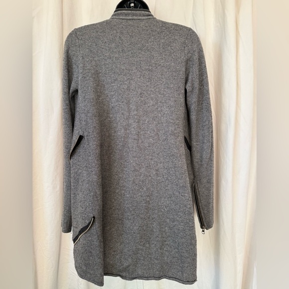 Jamison Women's Sz S Wool x Cashmere Blend Abstract Cardigan With Zipper Accents - Picture 3 of 5